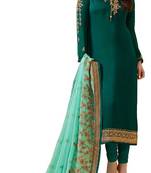 Green embroidered georgette salwar