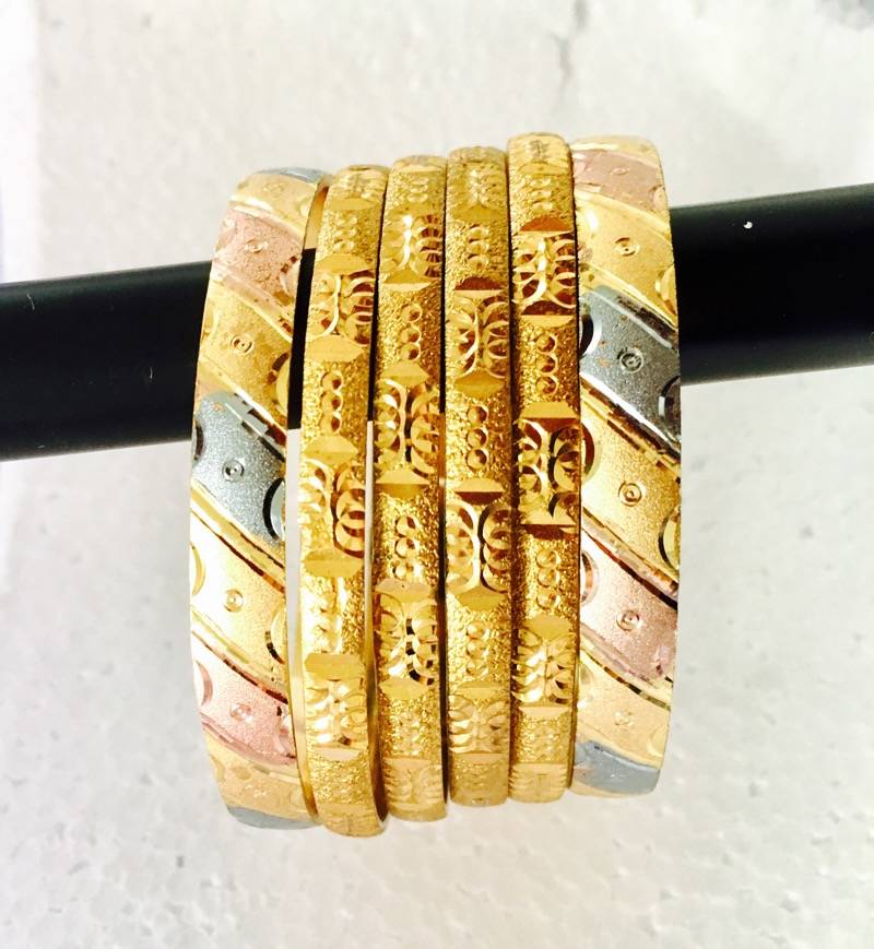 Gold Plated Bangles Set Of 6 , Size 2.8 Bg50 ETHNIC INDIA 2440880