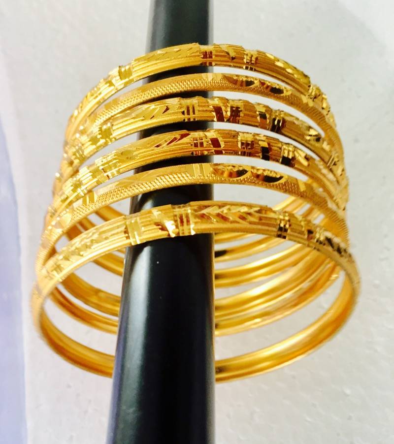 Gold Plated Bangles Set Of 6 , Size 2.8 Bg55 ETHNIC INDIA 2440885