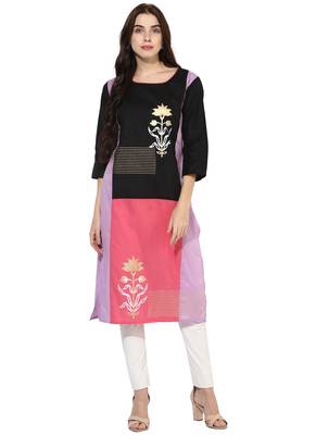 Pink printed cotton kurtas-and-kurtis 1