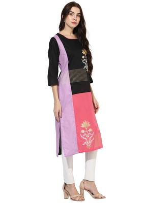 Pink printed cotton kurtas-and-kurtis 4