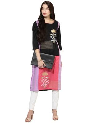 Pink printed cotton kurtas-and-kurtis 5