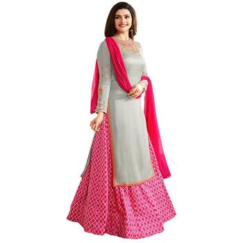 Pink embroidered crepe salwar 1
