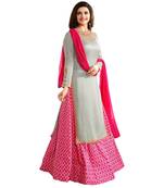 Pink embroidered crepe salwar