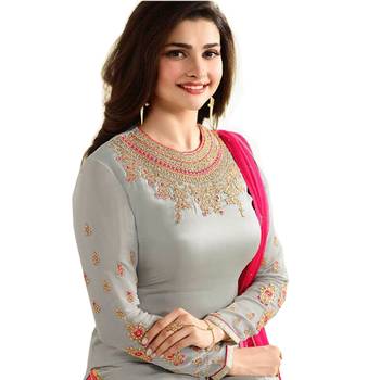 Pink embroidered crepe salwar 2