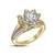 925 Sterling Silver Solid 14K Gold Plating Flower Shape Ring