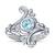 White Platinum Plated 925 Sterling Silver Fancy Leaf Bypass Engagement Ring