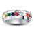 Fantastic Multi Color Navratna Stone 925 Sterling Silver White Platinum Plated Men's Ring