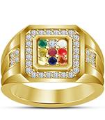 Navratna Stone Ring 925 Sterling Silver Heavy Navgraha Men's Jewelry Religious