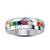 Brilliant Round Cut Multi-Color Gemstone White Platinum Plated 925 Silver Navratna Ring