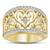 925 Sterling Silver 14K Gold Plated Wedding Band Promise Ring Heart Shape