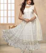 Designer White Anarkali Suit