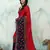 Red embroidered silk saree with blouse