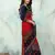 Red embroidered silk saree with blouse