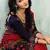 Red embroidered silk saree with blouse