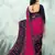 Pink embroidered silk saree with blouse