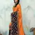 Orange embroidered silk saree with blouse