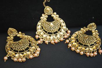 Gold pearl jewellery-combo 1