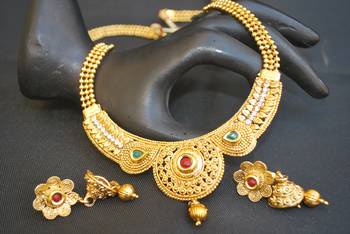 Reeti Fashions - Multiolcour Stone studded round motif with Beaded Chain 1