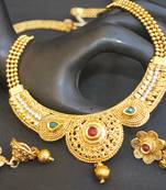 Reeti Fashions - Multiolcour Stone studded round motif with Beaded Chain