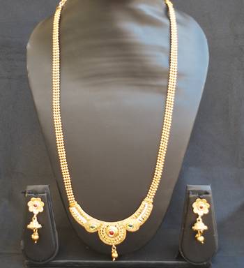 Reeti Fashions - Multiolcour Stone studded round motif with Beaded Chain 2