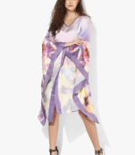 PURPLE Printed Satin Designer kaftan