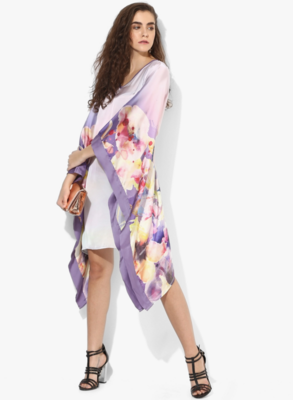 PURPLE Printed Satin Designer kaftan 2