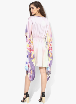 PURPLE Printed Satin Designer kaftan 3