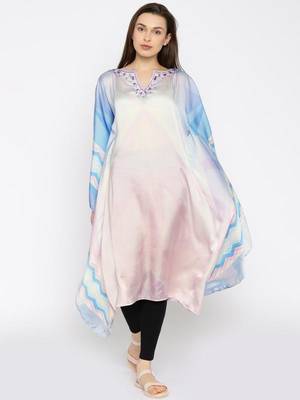 PURPLE Printed Satin Designer kaftan 1