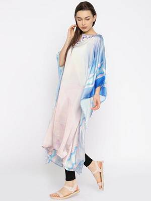 PURPLE Printed Satin Designer kaftan 2