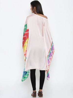 BEIGE Printed Satin Designer kaftan 2