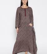 MAROON Printed Viscose  Designer kaftan