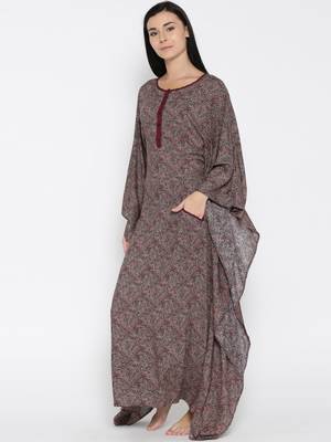 MAROON Printed Viscose  Designer kaftan 2