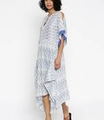 White Printed Cotton Designer kaftan