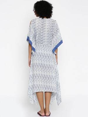 White Printed Cotton Designer kaftan 2