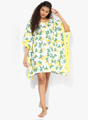 White Printed Cotton Designer kaftan 1