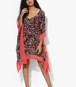 Black Printed Crepe  Designer kaftan