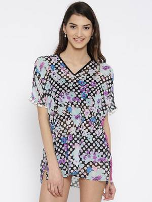 Black Printed Georgette Designer kaftan 1