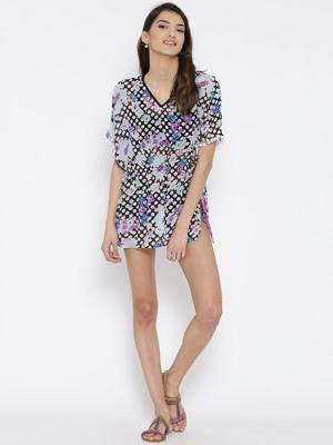 Black Printed Georgette Designer kaftan 3