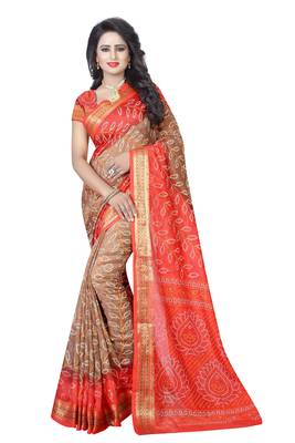 Multicolor woven art silk saree with blouse 1