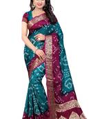 Multicolor woven art silk saree with blouse