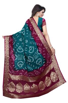 Multicolor woven art silk saree with blouse 2