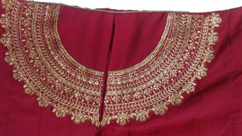 Dark pink embroidered georgette salwar 2