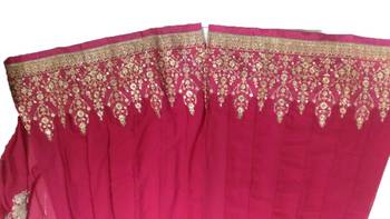 Dark pink embroidered georgette salwar 4