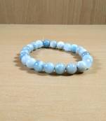 Exclusive Offer!! Aquamarine Bead Bracelet Size 8MM Set Of 3