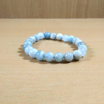 Exclusive Offer!! Aquamarine Bead Bracelet Size 8MM Set Of 3 4