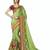 Parrot green embroidered silk saree with blouse