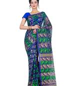 Premium Blue Muslin Jamdani Saree