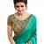 Green printed silk saree with blouse