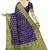 Dark purple woven silk saree with blouse
